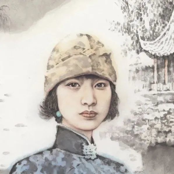 2赵建成的这幅《林徽因》人物清新,雅丽,阳光,画家以纯熟的兼工带写的