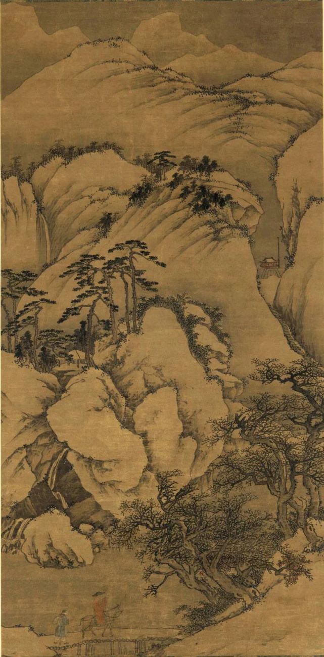 风雪,驴子构成了意境宏大的名人吴俊臣和吴伟的《灞桥风雪图》,也写尽