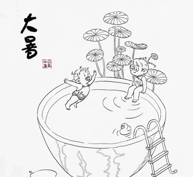 大暑是一年中最热的节气,这时正值中伏前后"湿热交蒸"在此时到达顶点