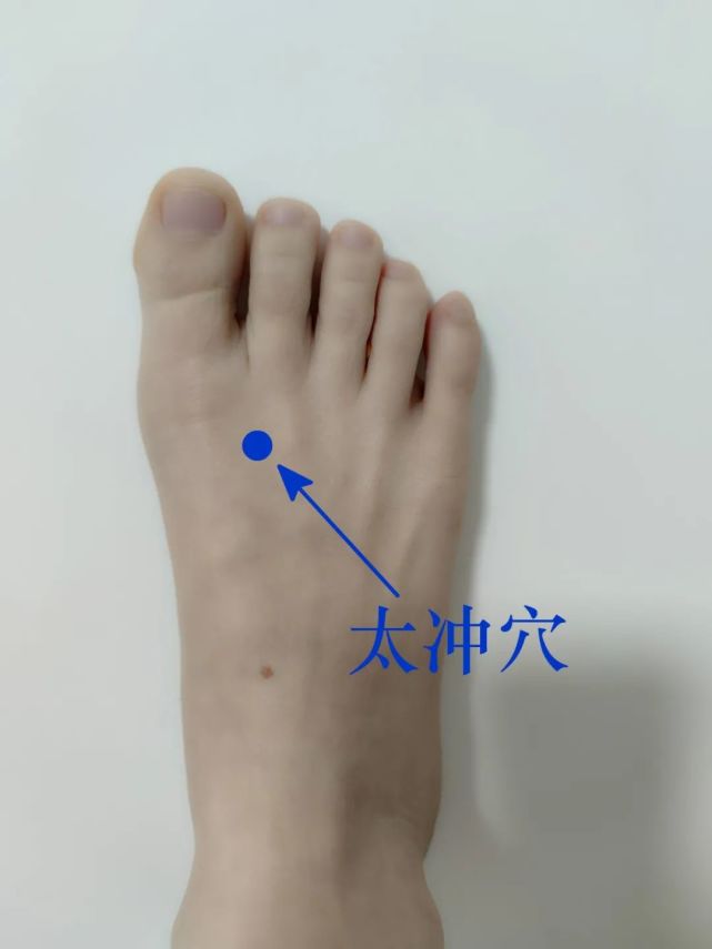 用一侧手的大拇指掐同侧的太冲穴(足背第一二跖骨结合部前凹陷处)
