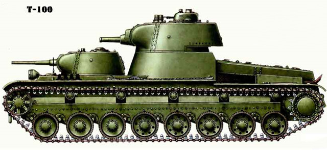 坦克也有双胞胎苏联t100双炮塔重型坦克