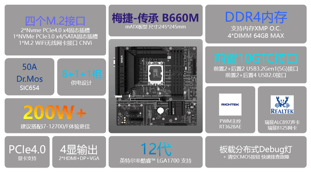 坚守品质传承经典梅捷传承b660m主板