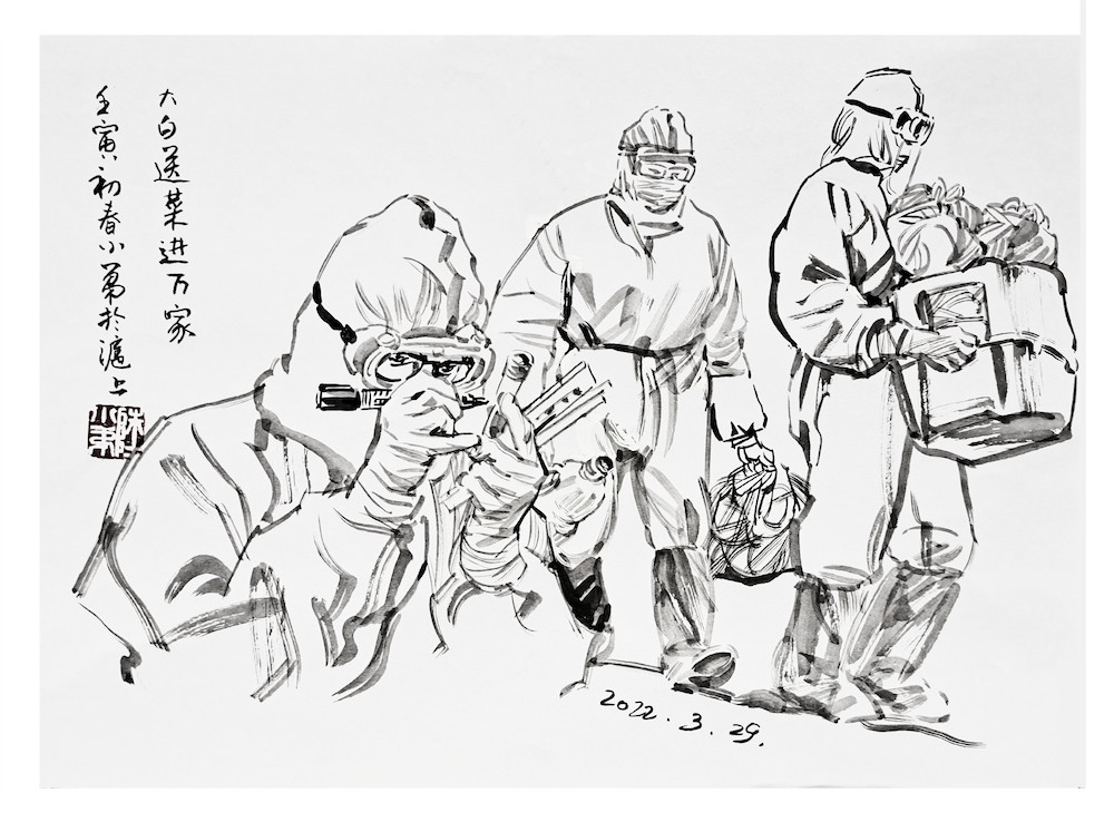 速写是绘画中最真实,最快速,最便捷的绘画技法,这阶段上海疫情暴发,我