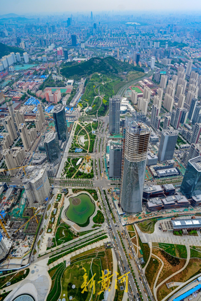 410米高空俯瞰济南cbd