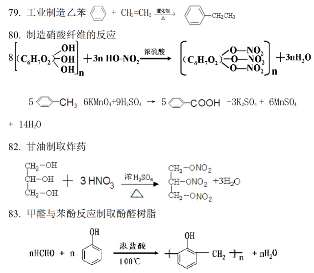 有機化學反應方程式彙總