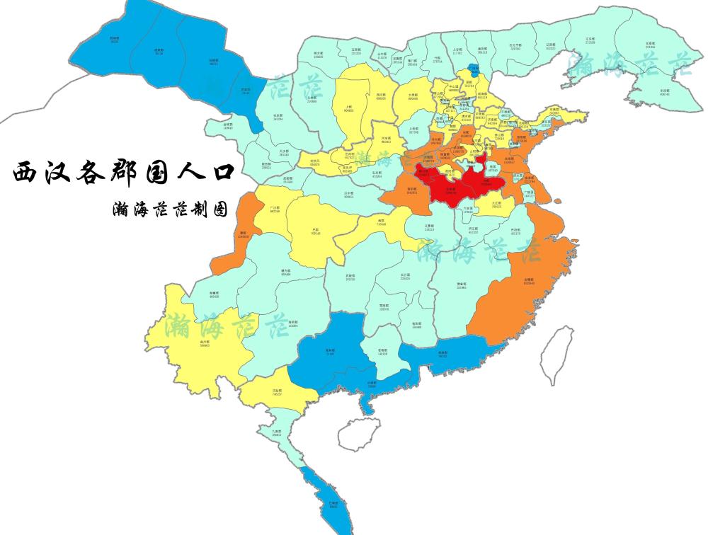 西汉人口最多的郡是汝南郡,人口达到了2596148人,颍川郡和沛郡的人口