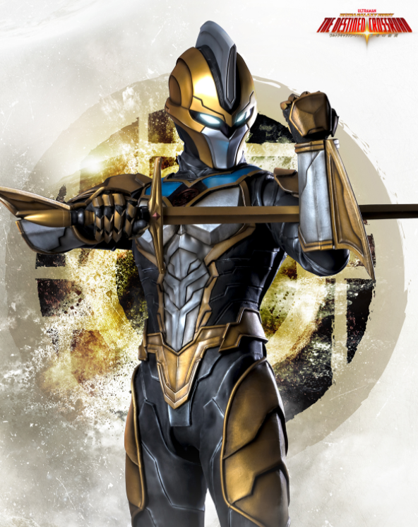 奥特银河格斗小金剑亮眼形态泰坦官方角色海报金人族中的七爷