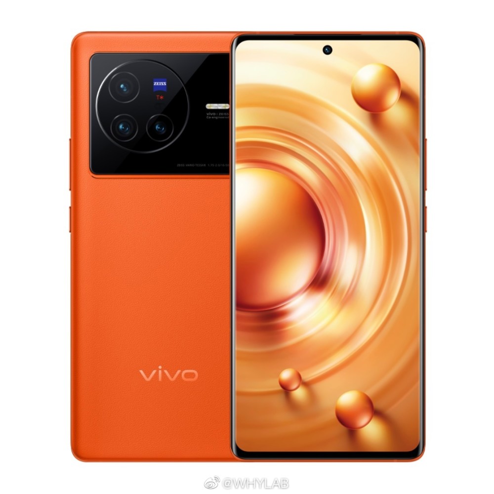 vivoX80标准版官方渲染图曝光：蔡司影像，橙、蓝、黑三款配色