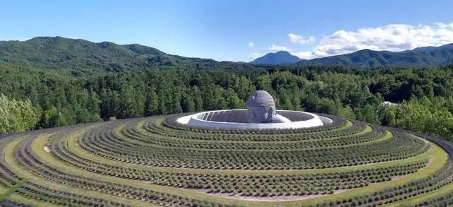 这尊佛像位于日本札幌的真驹内泷野墓地中,现如今这里已经成为墓地