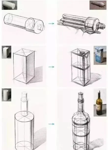 素描教程單個靜物素描結構圖