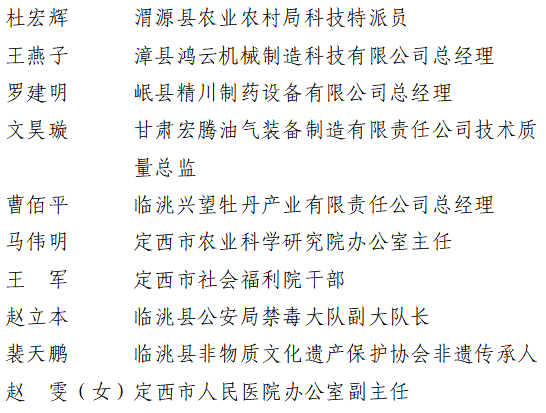 临洮一批人拟获表彰