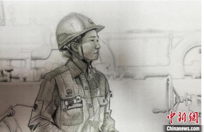 素描中的川中油气矿. 川中油气矿 供图水墨画中的绿色气矿.