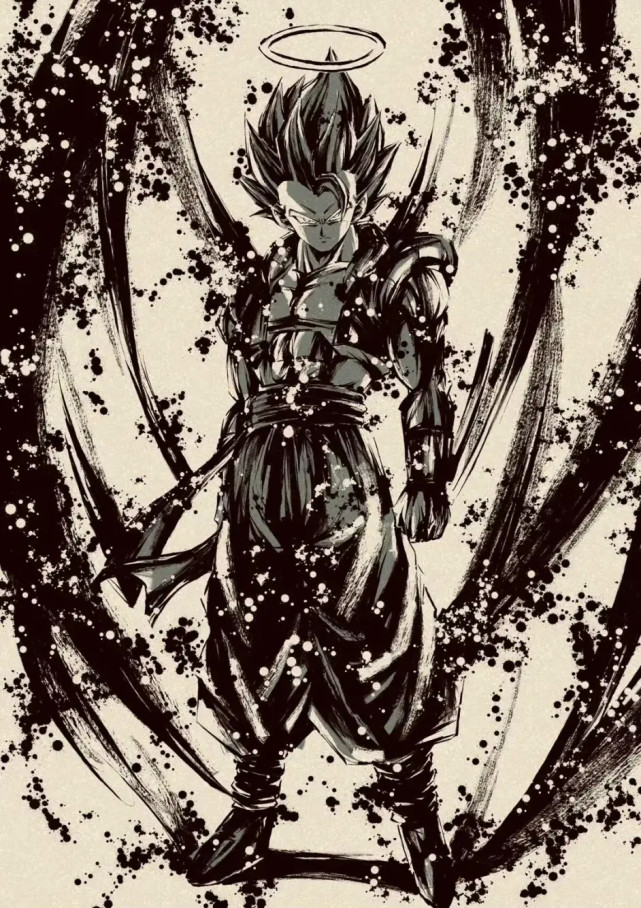 【龙珠】画风太赞 水墨版龙珠角色插画 压迫感扑面而来