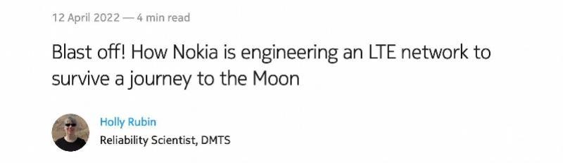 月球、地球要连网？诺基亚确认2023年将在月球建4G基站