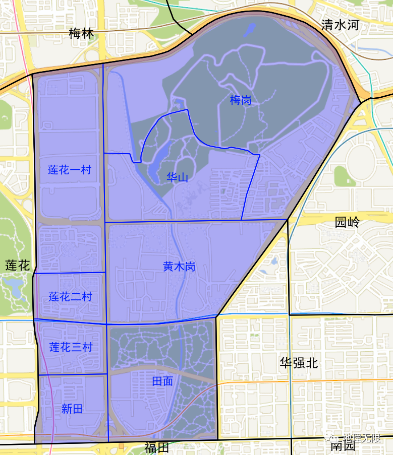 深圳市福田區華富街道8個社區分佈地圖_騰訊新聞