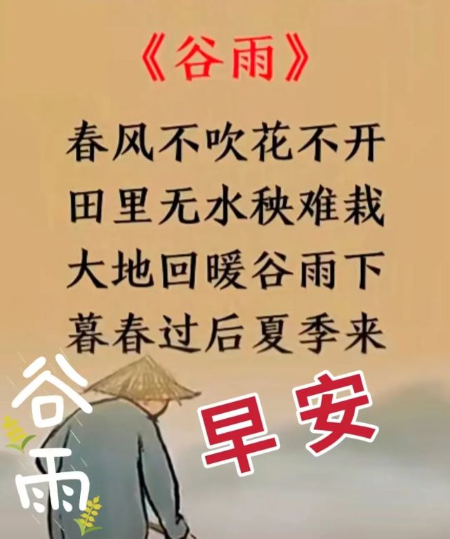 微信群发谷雨节气早上好漂亮问候图带字,免打字群发的谷雨晨好暖心