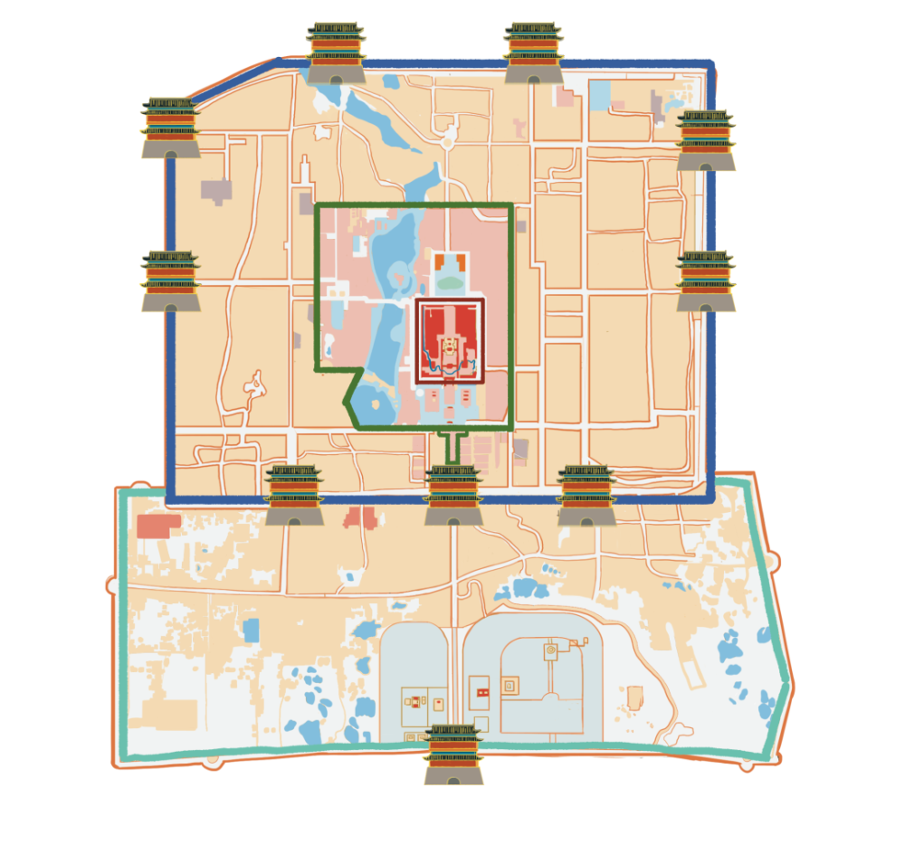 a,太庙和社稷[jì]坛b,日坛和月坛c,天坛和地坛小松鼠涂涂想知道自己