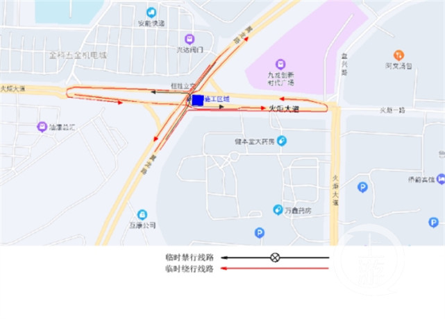 24日起恒胜立交周边临时交通导行,为期一个月