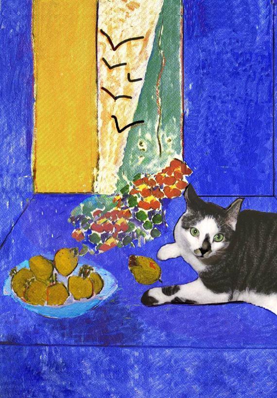 大特価!!】 Andrew Cowley 版画 シルエットピクチャー 壁掛け 絵画 猫 