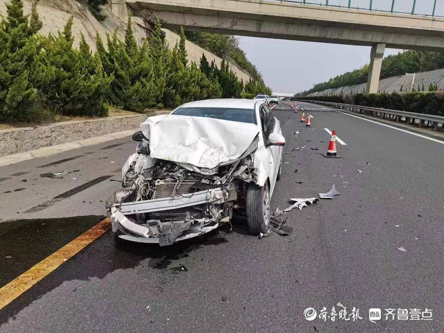 女司機開車一時犯困追尾貨車煙臺高速交警提醒切勿疲勞駕駛