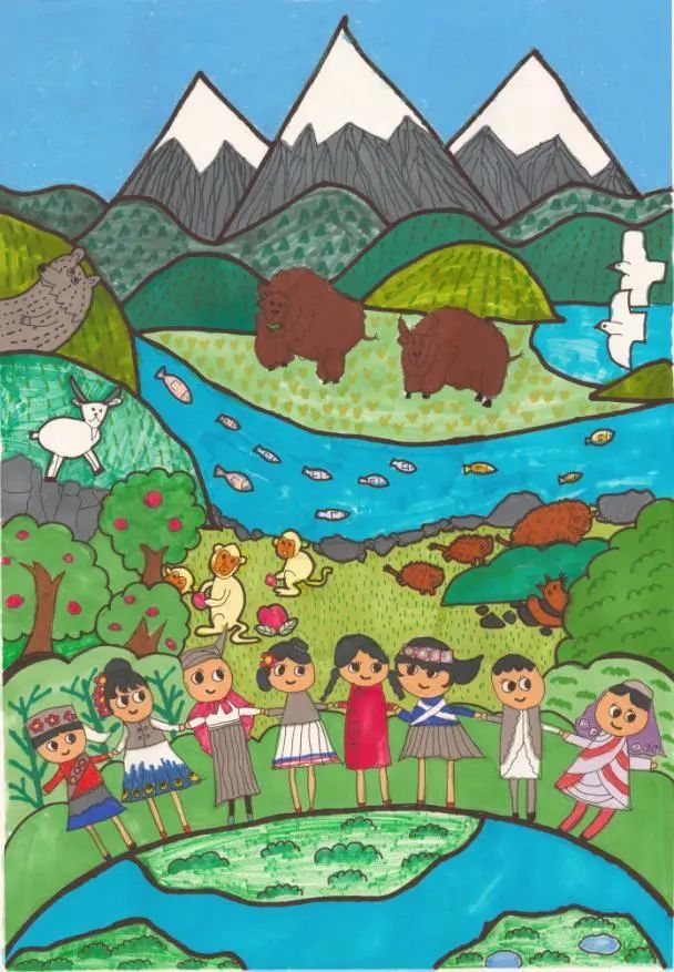 爱护地球-王梦梵 9岁春不晚-孙一嘉 9岁和睦相处-章锦灏 9岁爱护地球