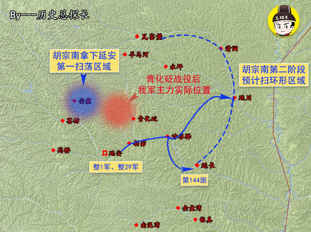 這一次,他的目標是延安東北方向,核心區域是延長,延川,清澗,瓦窯堡