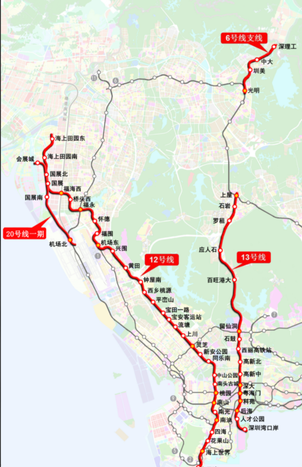 深圳地铁四期站名规划公布!6条地铁108个站点分布全曝光!