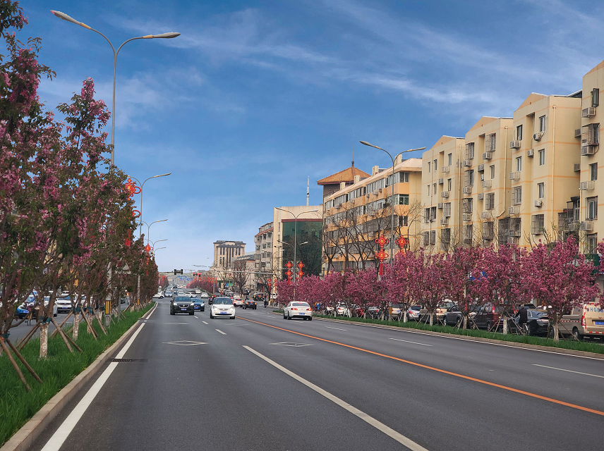 红螺寺路,迎宾路,开放路该项目着重对怀柔新城绿色空间景观提升项目区