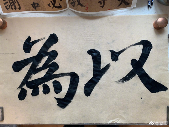 演员夏雨写颜楷大字,你觉得怎么样?