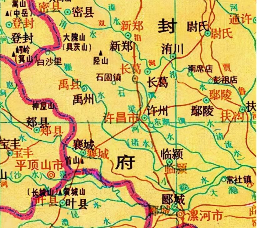 明朝時期的地圖清朝時期,公元1735年,許州升為許州