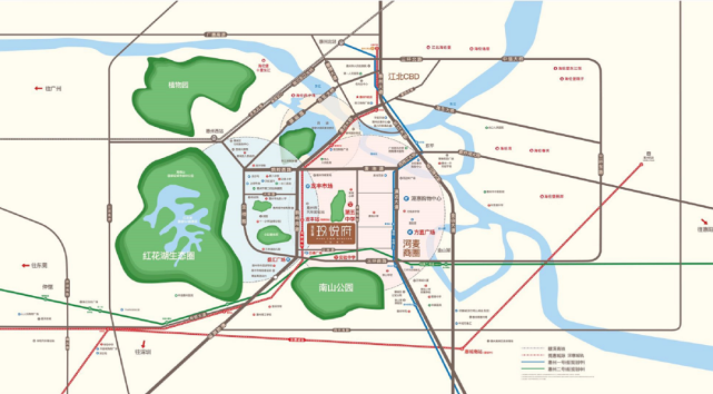 扼守江北,河麦,仲恺三地要塞,可享三地繁华配套,还拥有臻稀的红花湖