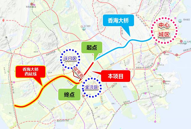 设计速度100km/h双向六车道从报告中得知,珠海市香海大桥西延线先行