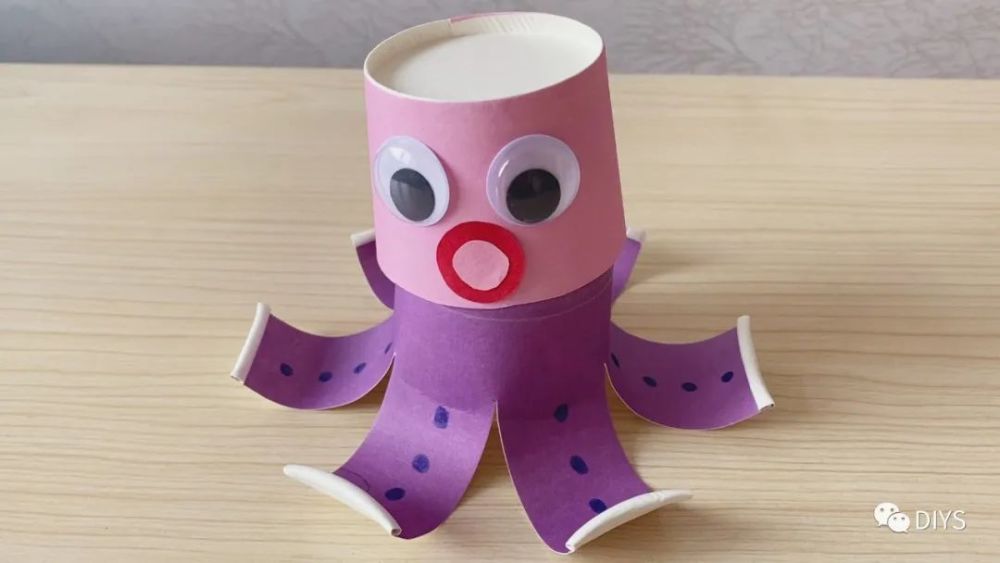 手工制作好玩的纸杯弹跳小章鱼