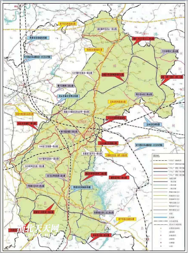 浦北最新综合交通规划图出来了你们最期待那一条