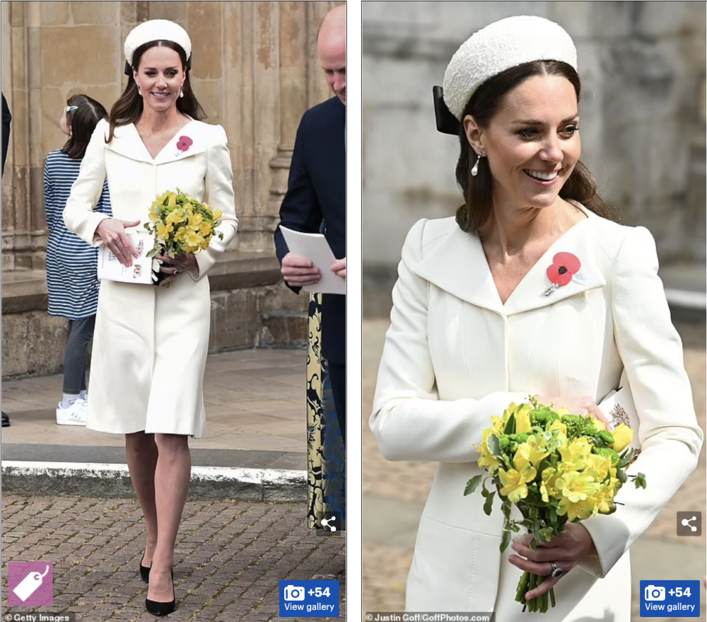 凯特澳新军团日穿白裙，夏洛特公主洗礼时穿过，7年过去王妃老了