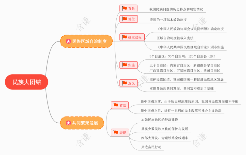 本课思维导图掌握各民族共同繁荣发展的相关措施和表现掌握民族区域