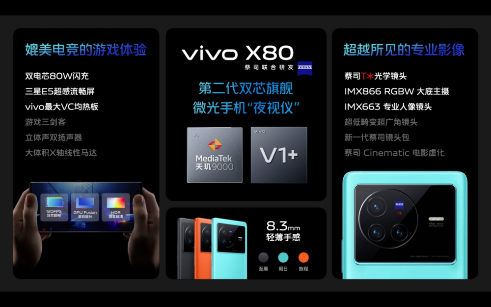 巅峰旗舰vivo X80系列正式发布 全系升杯售价3699元起