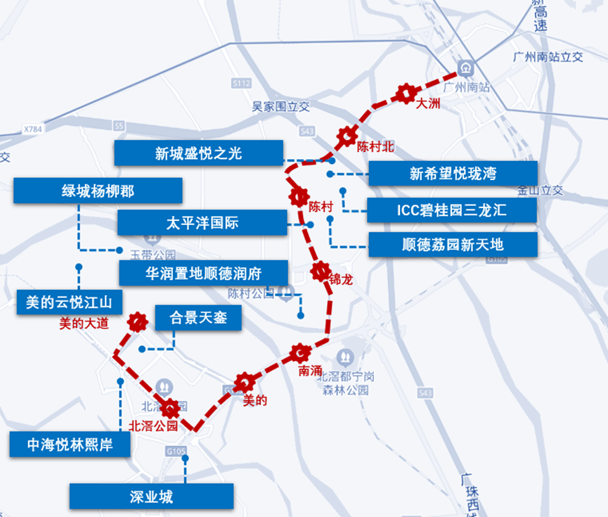 icc碧桂園三龍匯和合景天鑾兩項目離地鐵站最近