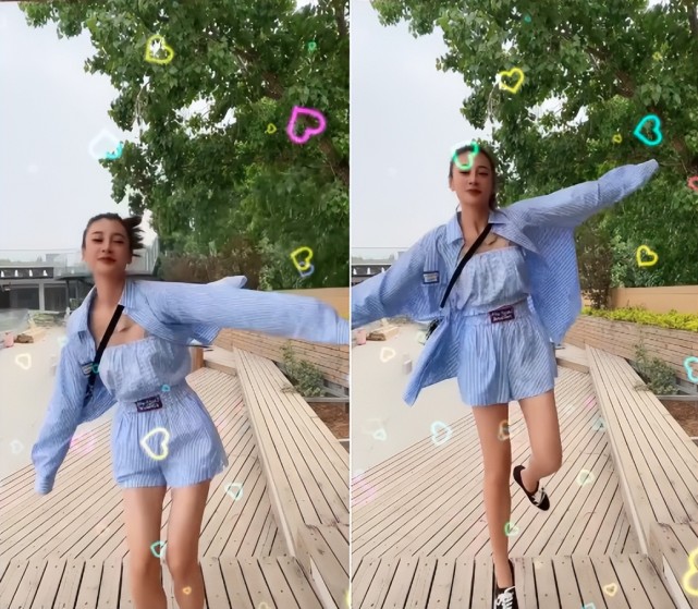 曹云金前妻街边热舞!穿超短裤纤细长腿太抢镜,遮挡纹身痕迹明显