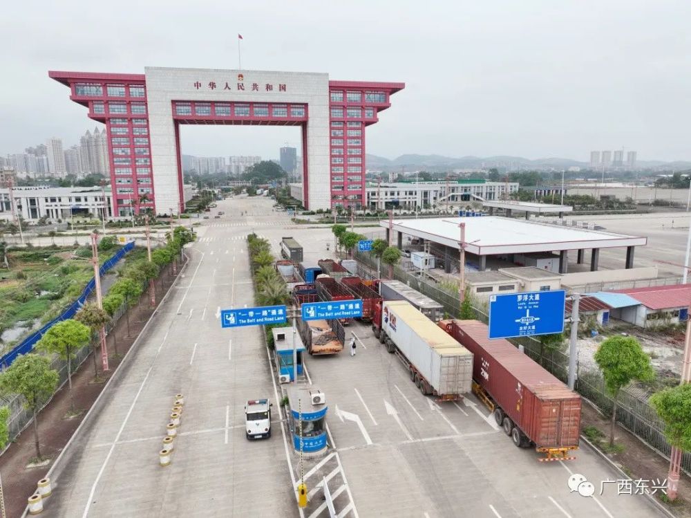 经过严格消杀,代驾司机换乘,海关边检查验等环节后,缓缓驶入东兴口岸