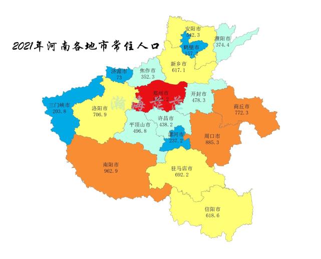 2021年河南省各地市常住人口及变化情况,2/3地市出现负增长