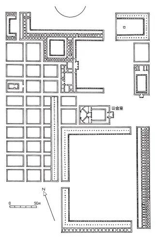米利都市中心的平面,于公元前150年另外,在建筑流派和建筑大师之外,本