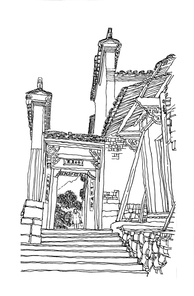 跟着钢笔画游城北古色双溪好风情