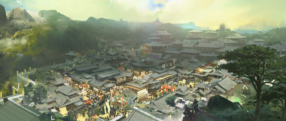 一组古风概念场景插画作品欣赏!很有电影镜头的感觉!_腾讯新闻