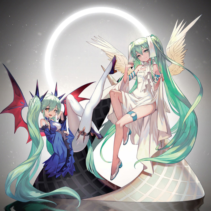 初音未来光明与黑暗主题双手办公开你喜欢白葱娘还是黑葱娘