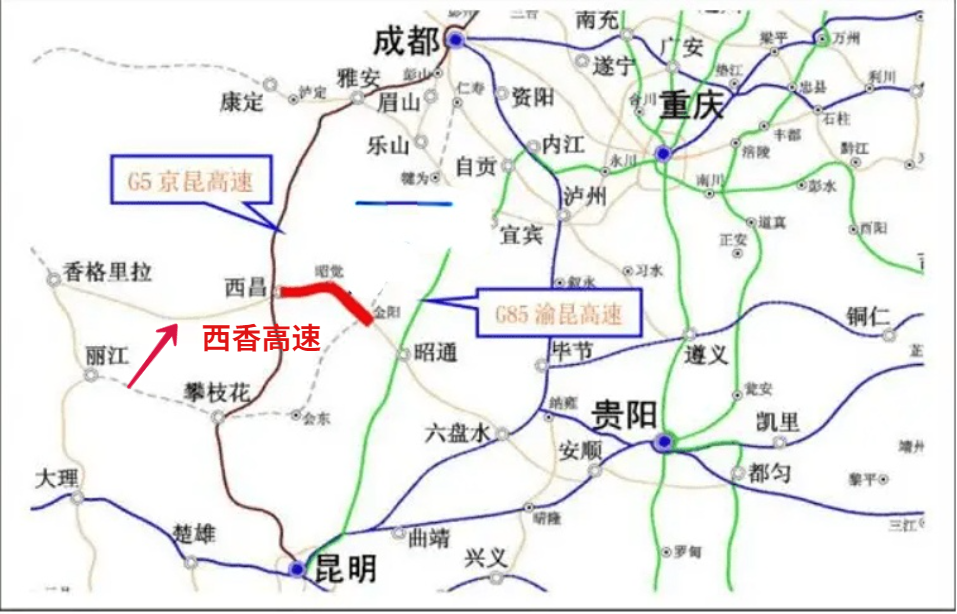接规划待建的g7611宁蒗至香格里拉高速公路