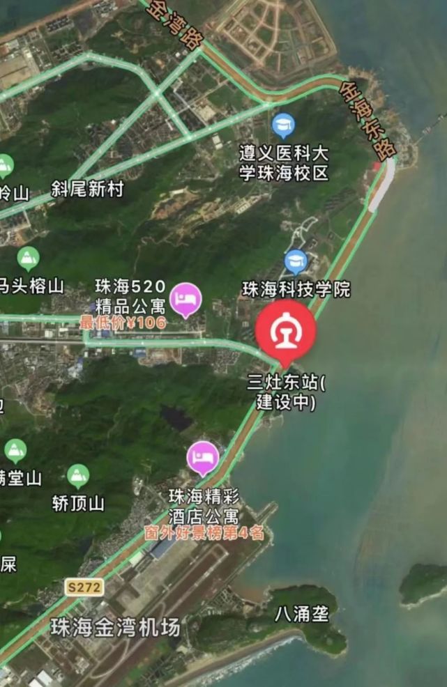 珠机城际二期沿线将设井湾站,三灶东站,珠海机场站.