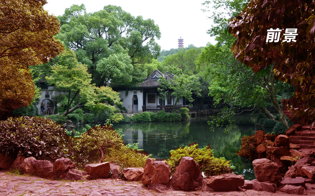 【景觀手繪】拆解超複雜大場景,寄暢園借景龍光塔視角