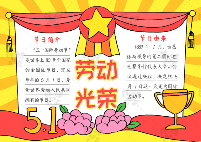 简单漂亮的五一劳动节手抄报合集,含文字内容,作业不用愁