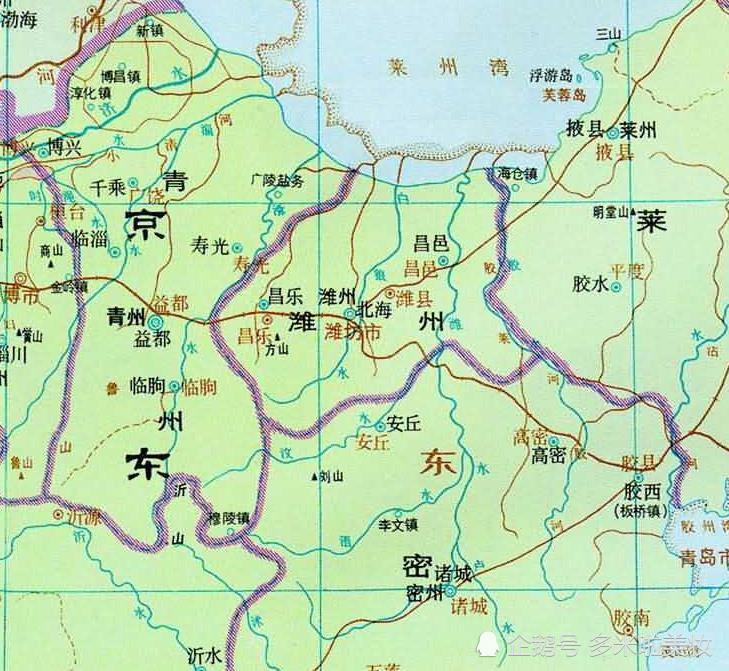 元朝时期的地图明朝时期,设青州府,莱州府